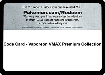 Image for Code Card - Vaporeon VMAX Premium Collection - Pokemon