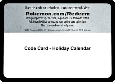 Image for Code Card - Holiday Calendar - Pokemon