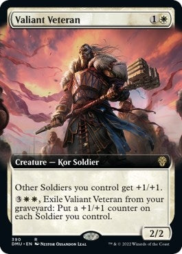 Image for Valiant Veteran (Extended Art) (390) [Dominaria United]