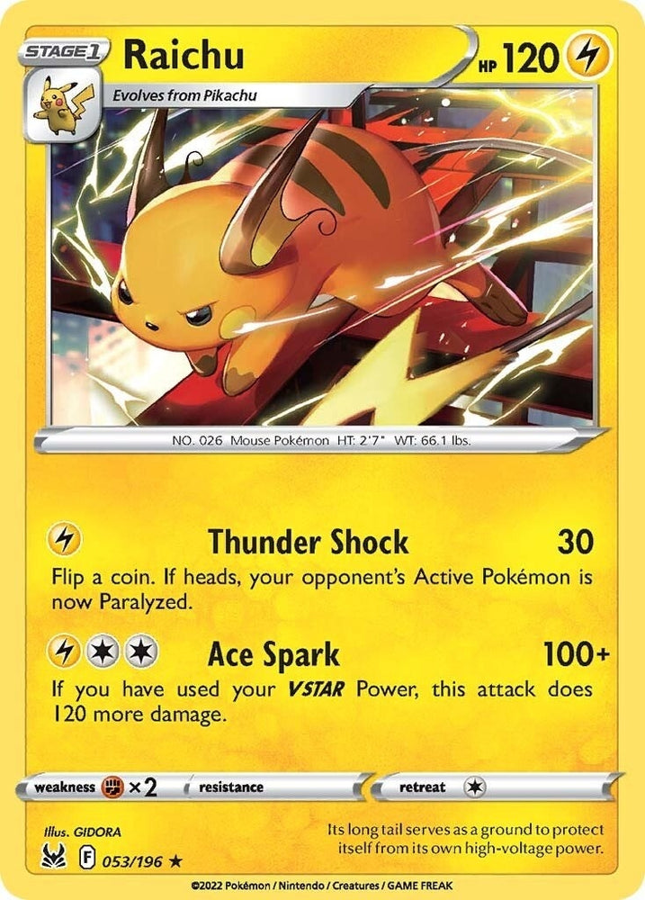 Image for Raichu (053/196) [SWSH11: Lost Origin]