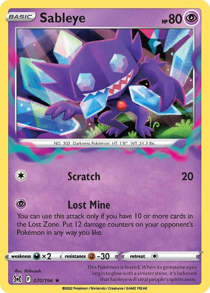 Image for Sableye (070/196) [SWSH11: Lost Origin]