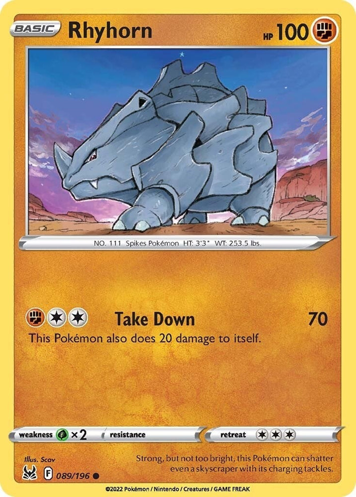 Image for Rhyhorn (089/196) [SWSH11: Lost Origin]