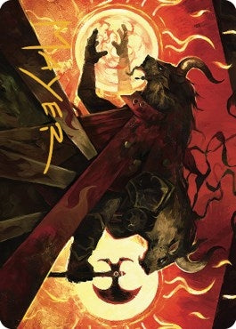 Image for Hurloon Battle Hymn Art Card (Gold-Stamped Signature) (33) [Art Series: Dominaria United]