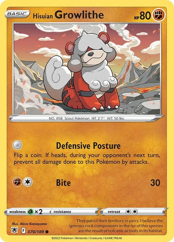 Image for Hisuian Growlithe (070/189) [Deck Exclusives]