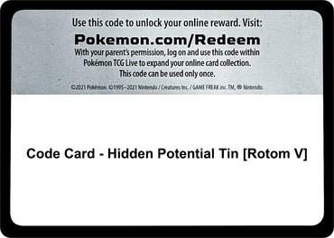 Image for Code Card - Hidden Potential Tin [Rotom V] - Pokemon