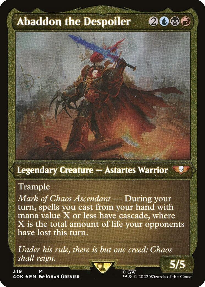 Image for Abaddon the Despoiler (Display Commander) (Foil Etched) - Thick Stock (319) [Universes Beyond: Warhammer 40,000]