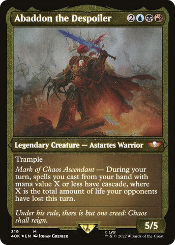 Image for Abaddon the Despoiler (Display Commander) (Foil Etched) - Thick Stock (319) [Universes Beyond: Warhammer 40,000]