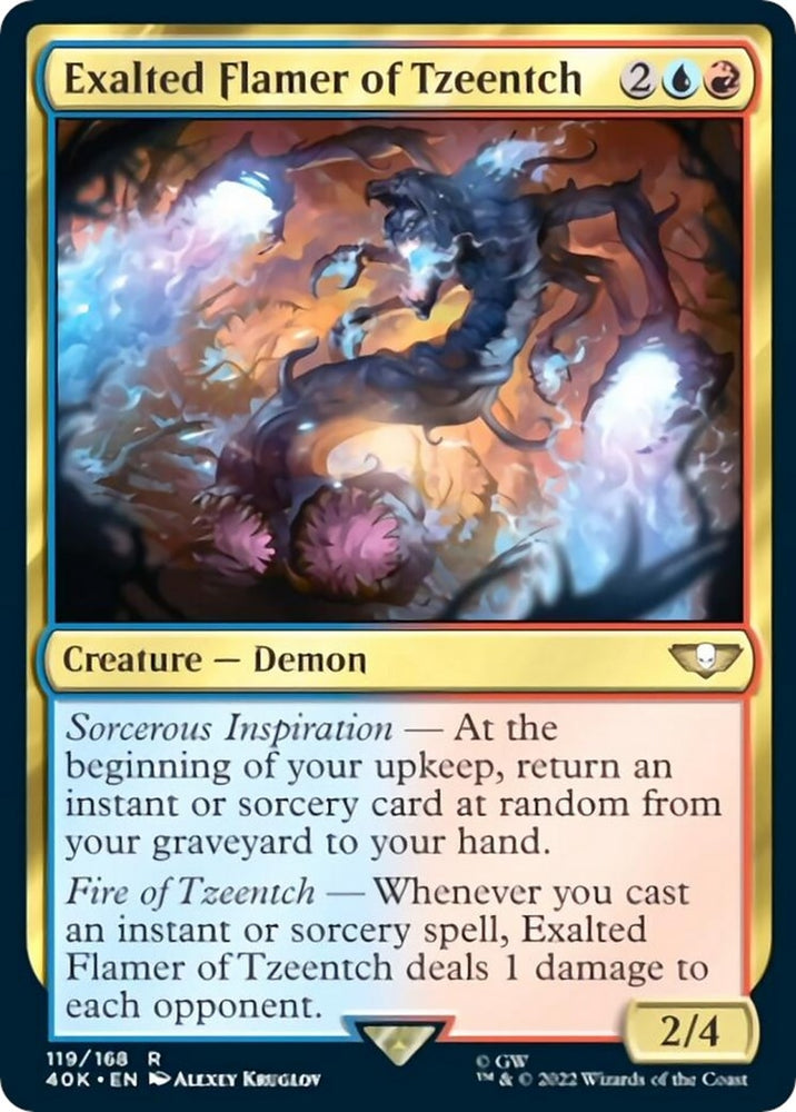 Image for Exalted Flamer of Tzeentch (Surge Foil) (119) [Universes Beyond: Warhammer 40,000]