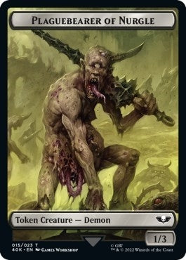 Image for Plaguebearer of Nurgle // Astartes Warrior (012) Double-sided Token (Surge Foil) [Universes Beyond: Warhammer 40,000]