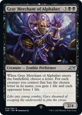 Image for Gray Merchant of Alphabet (75) [Unfinity]