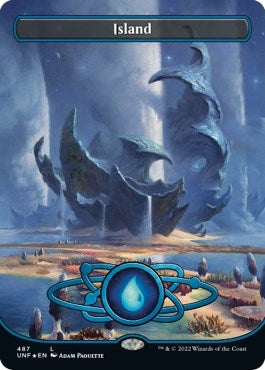 Image for Island (487) (Borderless) (Galaxy Foil) (487) [Unfinity]