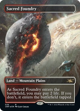Image for Sacred Foundry (Borderless) (Galaxy Foil) (536) - Magic: The Gathering