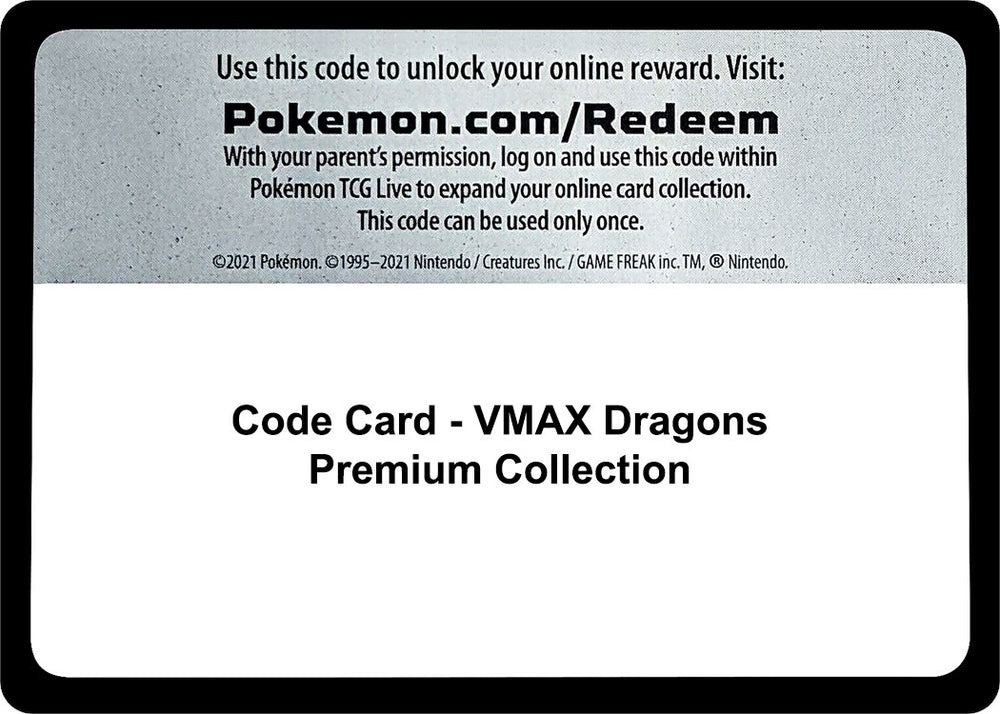 Image for Code Card - VMAX Dragons Premium Collection - Pokemon