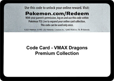 Image for Code Card - VMAX Dragons Premium Collection - Pokemon