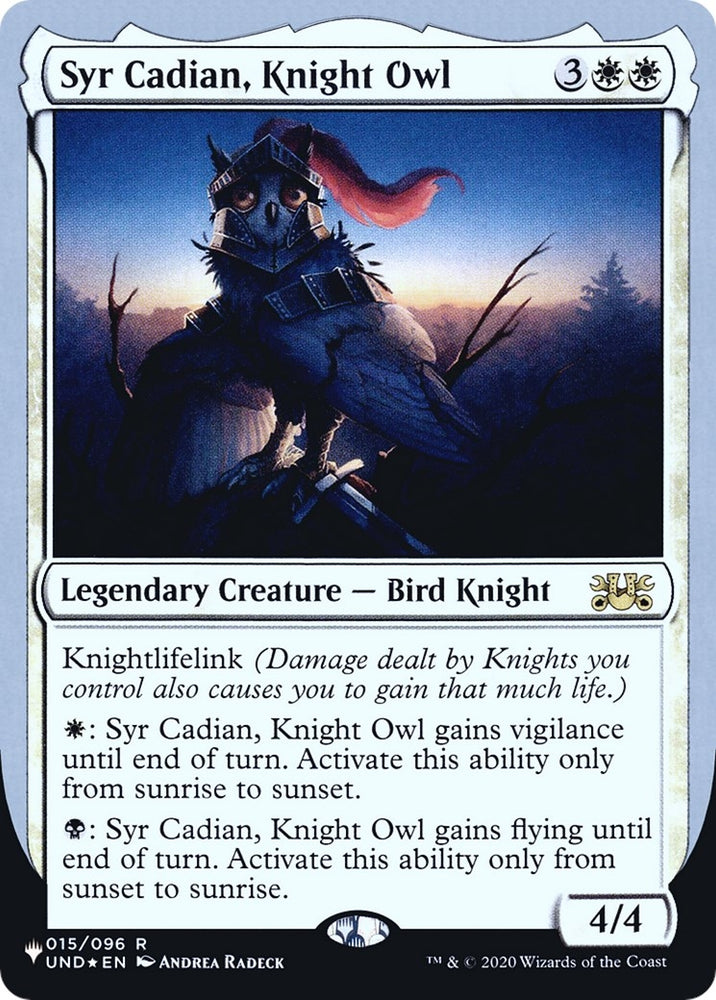 Image for Syr Cadian, Knight Owl (15) [The List Reprints]