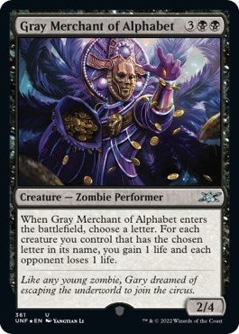 Image for Gray Merchant of Alphabet (Galaxy Foil) (361) [Unfinity]