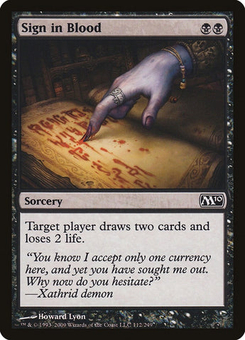 Image for Sign in Blood (112) [Magic 2010 (M10)]