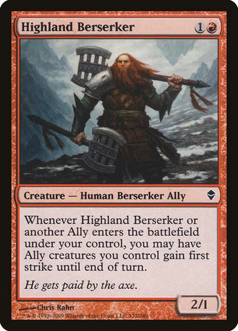 Image for Highland Berserker (132) [Zendikar]