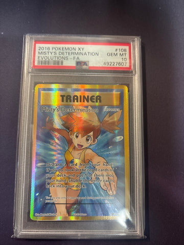 2016 POKEMON XY EVOLUTIONS #108 MISTY'S DETERMINATION EVOLUTIONS-FA PSA 10
