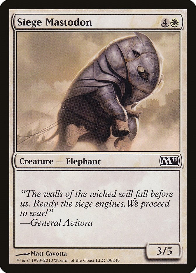 Image for Siege Mastodon (29) [Magic 2011 (M11)]