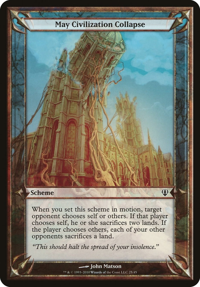 Image for May Civilization Collapse (Archenemy) [Oversize Cards]
