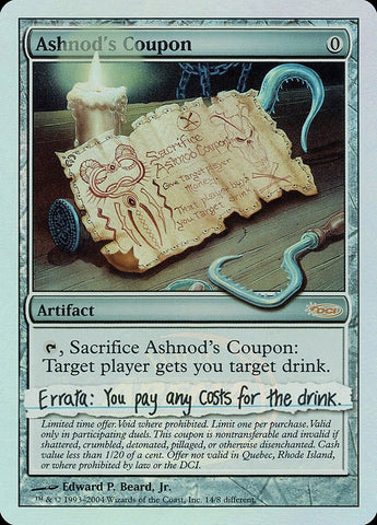 Image for Ashnod's Coupon [Arena Promos]