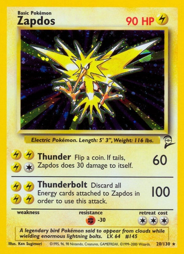 Image for Zapdos (020/130) [Base Set 2]