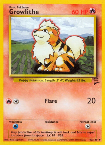 Image for Growlithe (042/130) [Base Set 2]