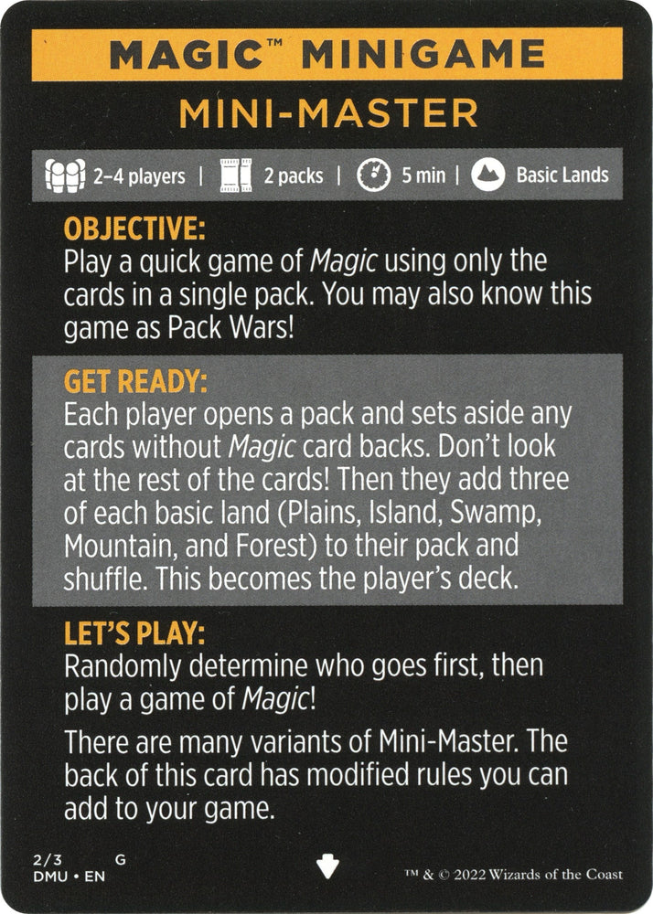 Image for Magic Minigame: Mini-Master (2) [Dominaria United]