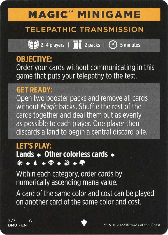 Image for Magic Minigame: Telepathic Transmission (3) [Dominaria United]