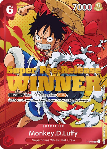Monkey.D.Luffy (Super Pre-Release) [Winner] (P-001) (One Piece Promotion Cards)