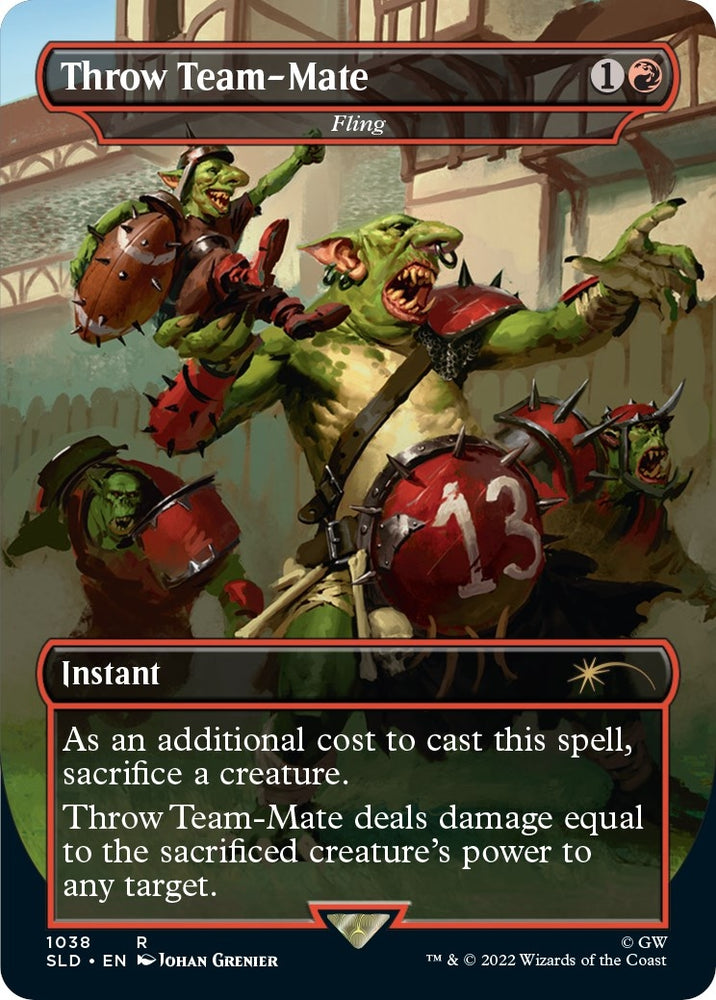 Image for Throw Team-Mate - Fling (Borderless) (1038) [Secret Lair Drop Series]