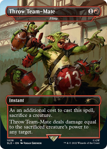 Image for Throw Team-Mate - Fling (Borderless) (1038) [Secret Lair Drop Series]