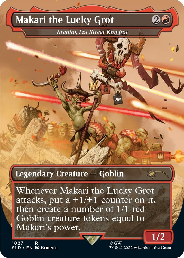 Image for Makari the Lucky Grot - Krenko, Tin Street Kingpin (Borderless) (1027) [Secret Lair Drop Series]