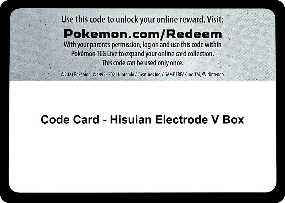 Image for Code Card - Hisuian Electrode V Box - Pokemon