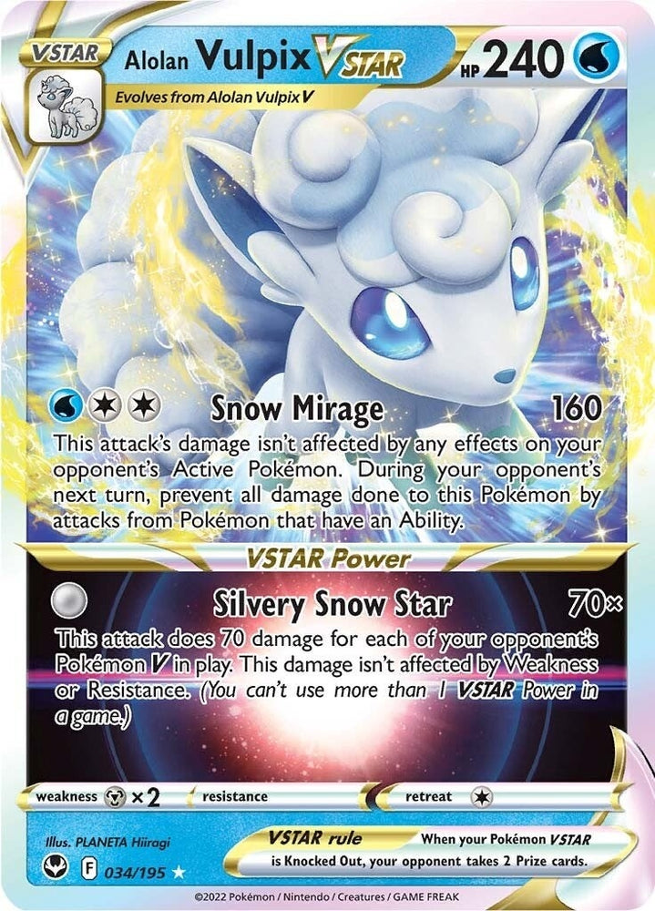 Image for Alolan Vulpix VSTAR (034/195) [SWSH12: Silver Tempest]