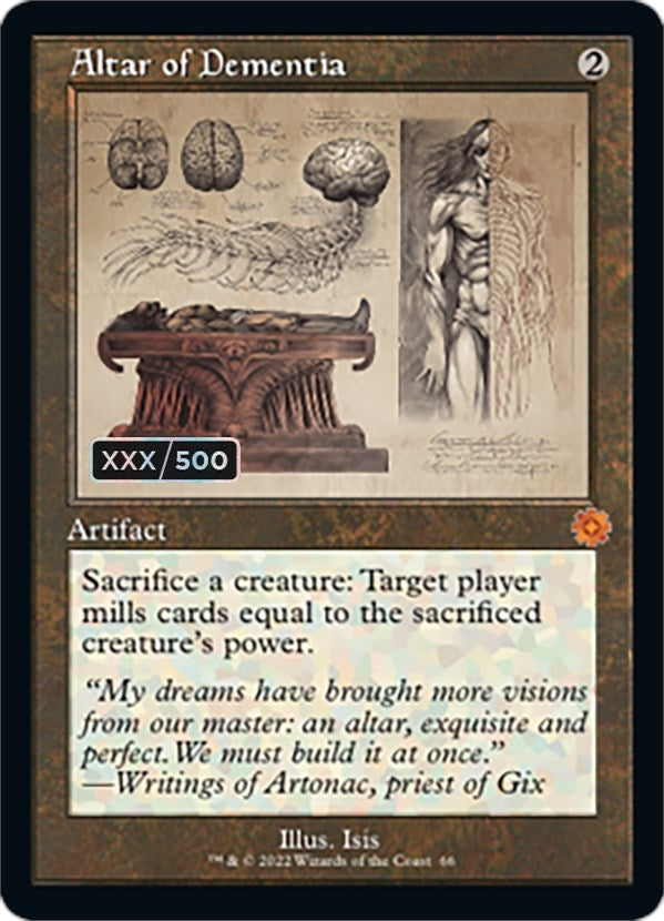 Image for Altar of Dementia (Schematic) (Serial Numbered) (66) [The Brothers' War: Retro Frame Artifacts]