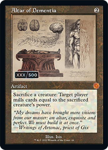 Image for Altar of Dementia (Schematic) (Serial Numbered) (66) [The Brothers' War: Retro Frame Artifacts]