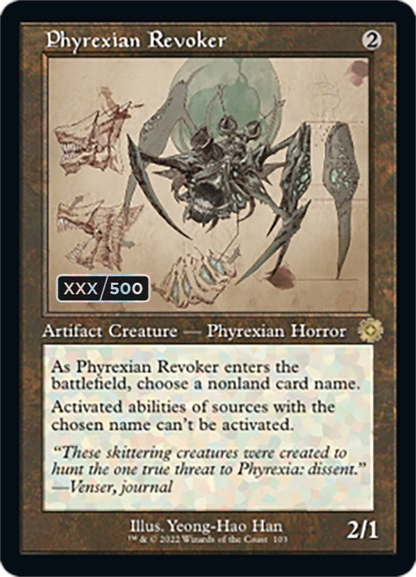 Image for Phyrexian Revoker (Schematic) (Serial Numbered) (103) [The Brothers' War: Retro Frame Artifacts]