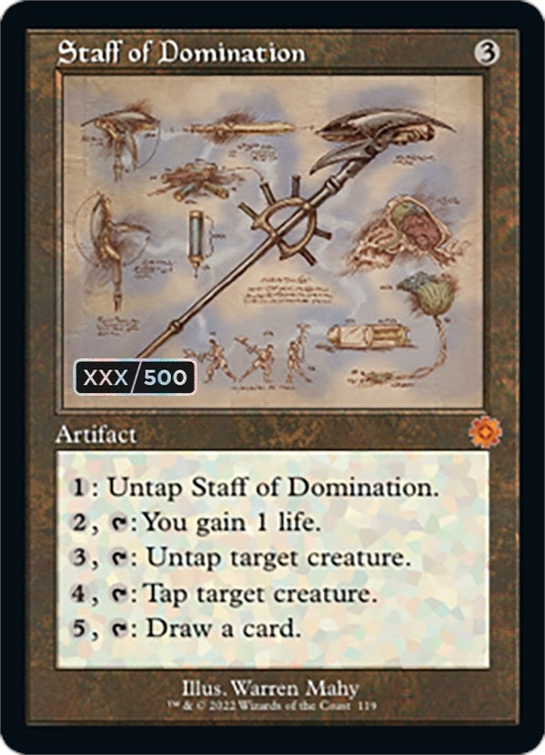 Image for Staff of Domination (Schematic) (Serial Numbered) (119) [The Brothers' War: Retro Frame Artifacts]