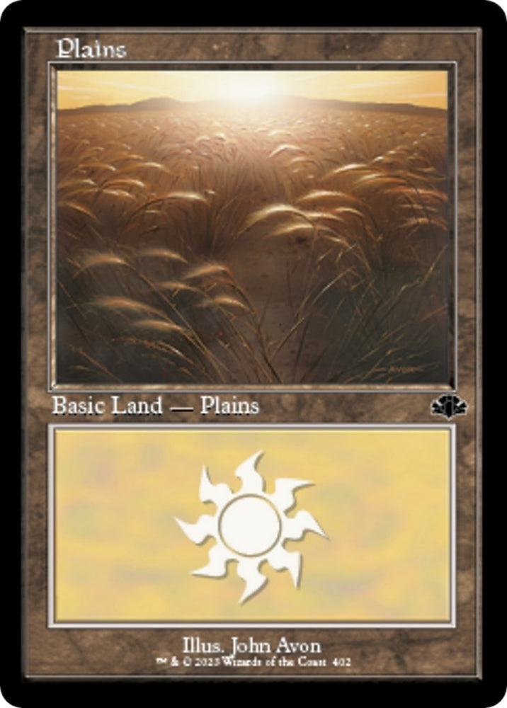 Image for Plains (402) (Retro Frame) (402) [Dominaria Remastered]