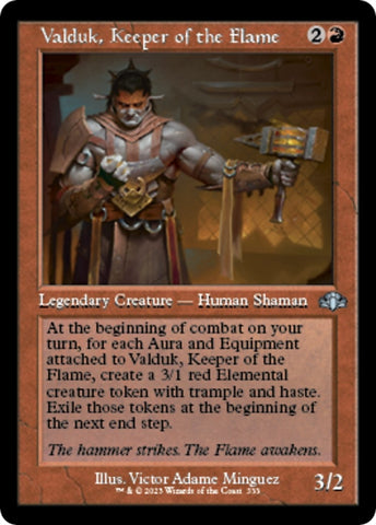 Image for Valduk, Keeper of the Flame (Retro Frame) (333) [Dominaria Remastered]