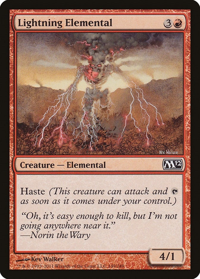 Image for Lightning Elemental (149) [Magic 2012 (M12)]
