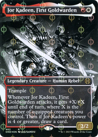 Image for Jor Kadeen, First Goldwarden (Borderless) (Step-and-Compleat Foil) (462) [Phyrexia: All Will Be One]