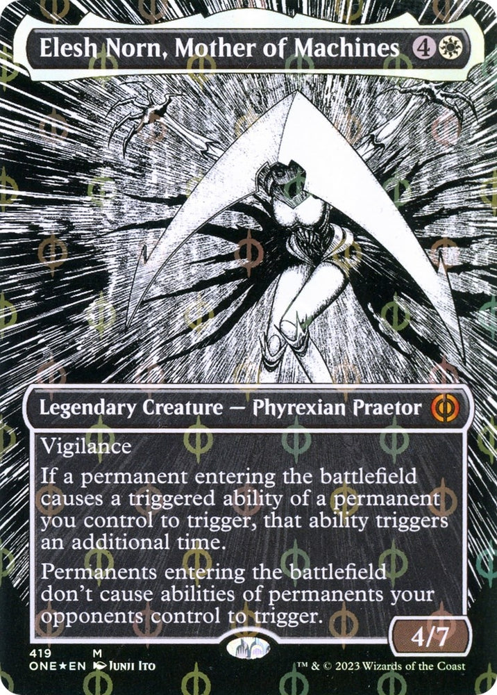 Image for Elesh Norn, Mother of Machines (Borderless) (Step-and-Compleat Foil) (419) [Phyrexia: All Will Be One]