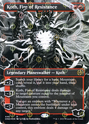 Image for Koth, Fire of Resistance (Borderless) (Step-and-Compleat Foil) (446) [Phyrexia: All Will Be One]