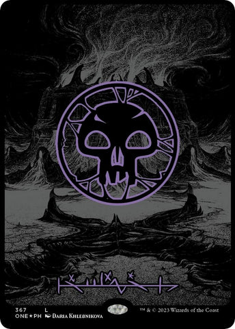 Image for Swamp (Phyrexian) - Full Art (Oil Slick Raised Foil) (367) [Phyrexia: All Will Be One]