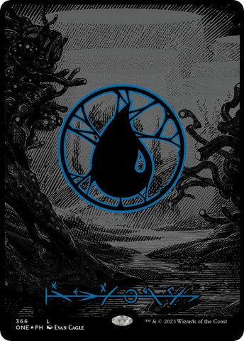 Image for Island (Phyrexian) - Full Art (Oil Slick Raised Foil) (366) [Phyrexia: All Will Be One]