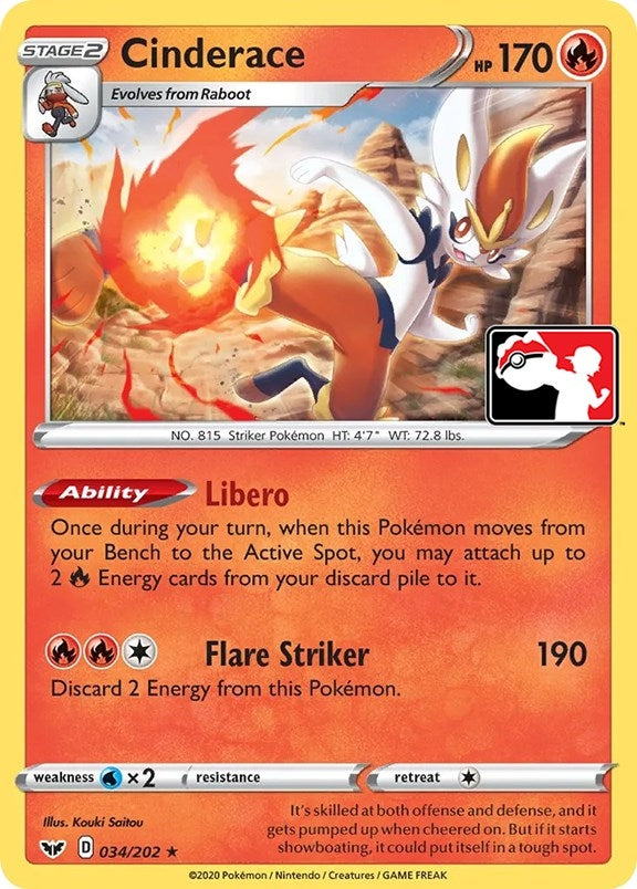 Image for Cinderace (034/202) [Prize Pack Series Cards]