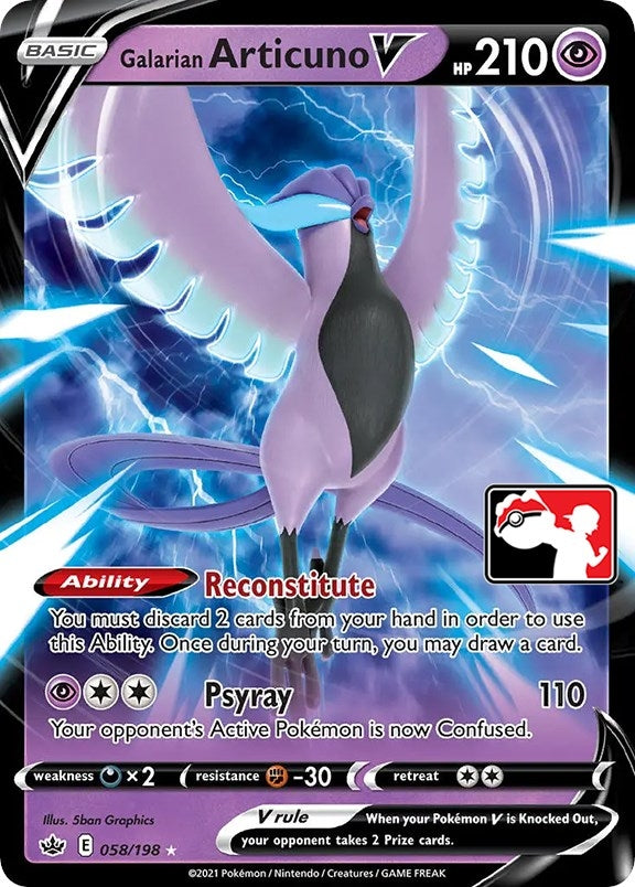 Image for Galarian Articuno V (058/198) [Prize Pack Series Cards]